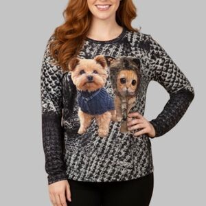 🤩 SHOW SPECIAL - LONG SLEEVE CAT AND DOG LIGHTWEIGHT TEE 2x